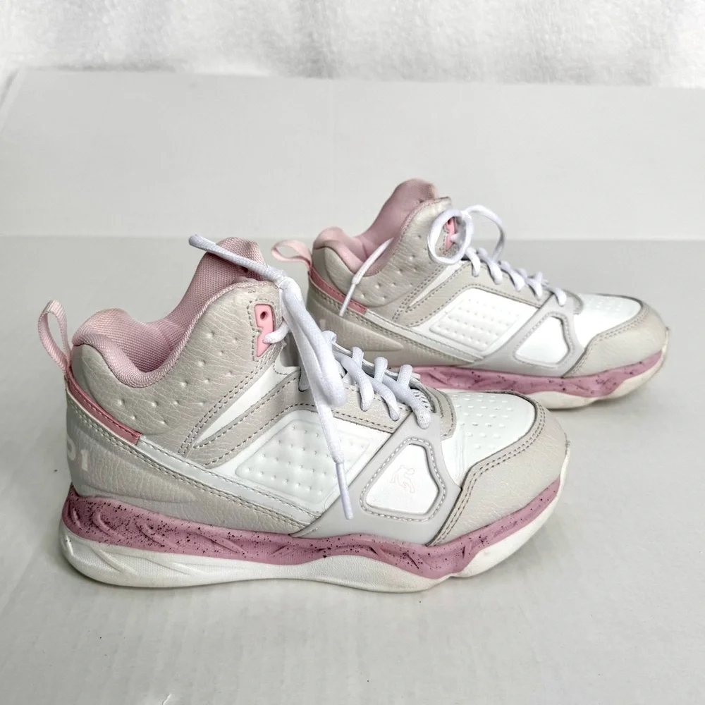 And1 big girls high-top basketball shoes, pink, gray & white - Picture 2 of 9